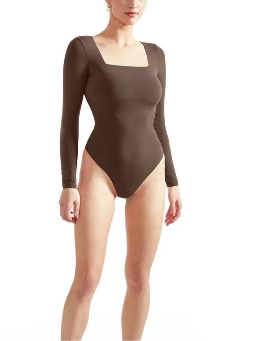 SUUKSESS Buttery Soft Square-Neck Long Sleeve Bodysuit